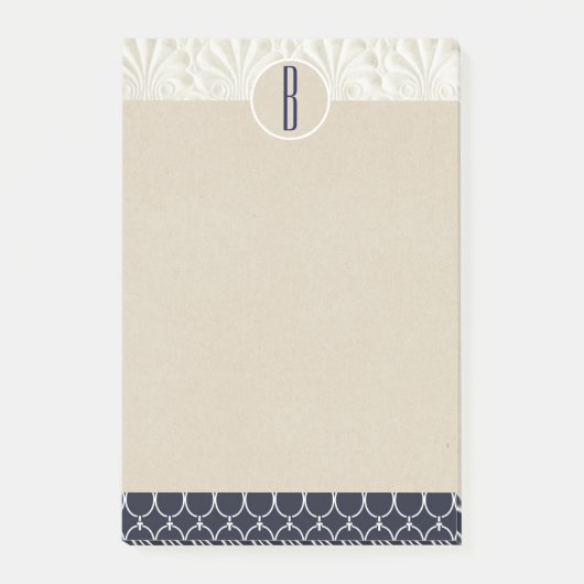 Elegante Glamour Zeevaart Aangepast Kraft Roestig Post-it® Notes (Voorkant)