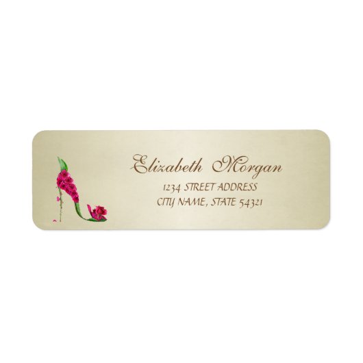 Elegante glamoureuze adreslabel-hak etiket (Voorkant)