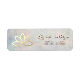 Elegante Glamoureuze Gouden Lotus Holografische Op Etiket