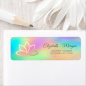 Elegante Glamoureuze Gouden Lotus Regenboog Hologr Etiket (Insitu)