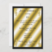 Elegante, Glamoureuze Gouden Treble Clefs 65e verj Kaart (Achterkant)