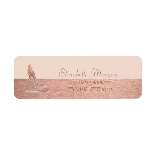 Elegante Glamoureuze Hak, Adreslabel Etiket (Voorkant)