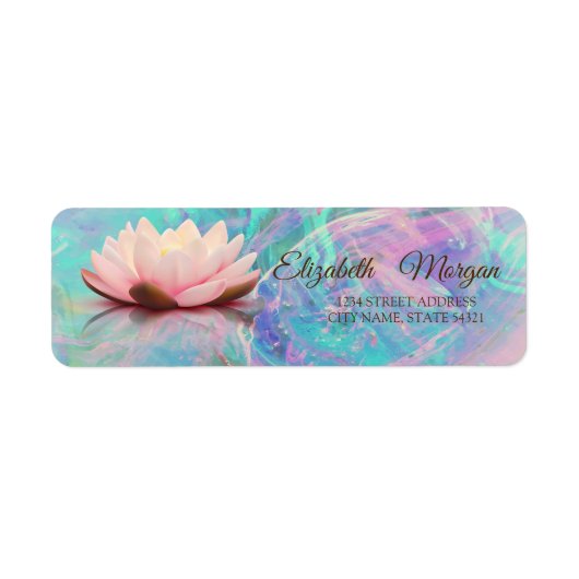 Elegante Glamoureuze Lotus Opal Etiket (Voorkant)