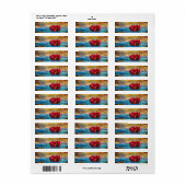 Elegante glamoureuze rode lotus etiket (Full Sheet)