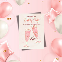 Elegante glamoureuze roze champagne verjaardag 