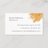 Elegante & Glamoureuze Schoonheid Gouden Make-up B Visitekaartje (Achterkant)