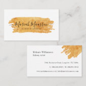 Elegante & Glamoureuze Schoonheid Gouden Make-up B Visitekaartje (Voorkant / Achterkant)