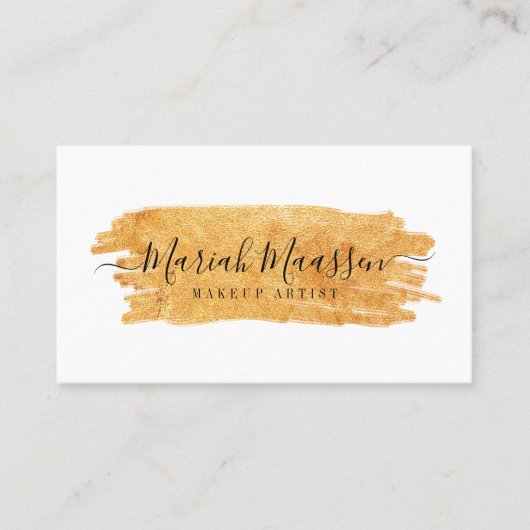 Elegante & Glamoureuze Schoonheid Gouden Make-up B Visitekaartje (Voorkant)