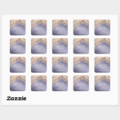 Elegante glans druipt script soja kaarslabel vierkante sticker (Vel)