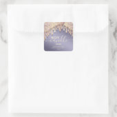 Elegante glans druipt script soja kaarslabel vierkante sticker (Tas)