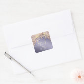 Elegante glans druipt script soja kaarslabel vierkante sticker (Envelop)