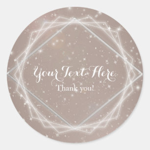 Elegante Glans Moderne Geometrische Feest Favor Ronde Sticker
