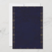 Elegante Glans Navy Blauwe, Versieringen, Sneeuwvl Save The Date (Achterkant)