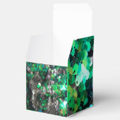 Elegante glanzende glamour greens grijze schijfpai bedankdoosjes (Geopend)