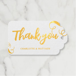 Elegante Glanzende Gouden Huwelijk  Cadeaulabels