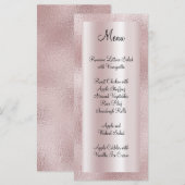 Elegante glanzende neppastel roze folie menu (Voorkant / Achterkant)