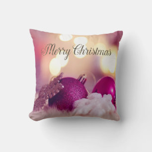 Elegante glanzende paarse kerstversieringen kussen