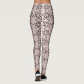 Elegante glanzende Paarse moderne bloemig Leggings (Achterkant)