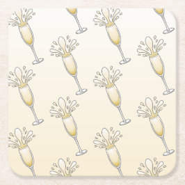 Elegante glazen champagnefluit kartonnen onderzetters