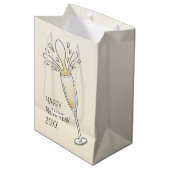 Elegante glazen champagnefluit medium cadeauzakje (Voorkant Gekanteld)