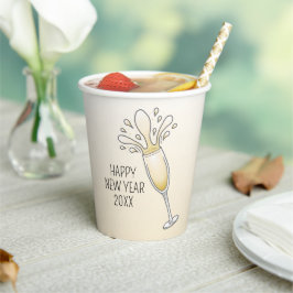 Elegante glazen champagnefluit papieren bekers