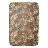 Elegante Glazen in lood herfstbladeren - Rustic Au Badmat (Voorkant Verticaal)