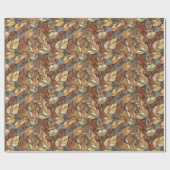 Elegante Glazen in lood herfstbladeren - Rustic Au Cadeaupapier (Vlak)