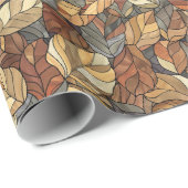 Elegante Glazen in lood herfstbladeren - Rustic Au Cadeaupapier (Rol Hoek)