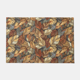 Elegante Glazen in lood herfstbladeren - Rustic Au Deurmat