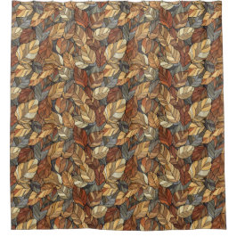 Elegante Glazen in lood herfstbladeren - Rustic Au Douchegordijn