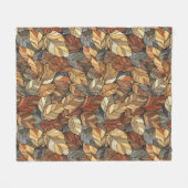 Elegante Glazen in lood herfstbladeren - Rustic Au Fleece Deken (Voorkant (Horizontaal))