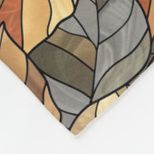 Elegante Glazen in lood herfstbladeren - Rustic Au Fleece Deken (Hoek)