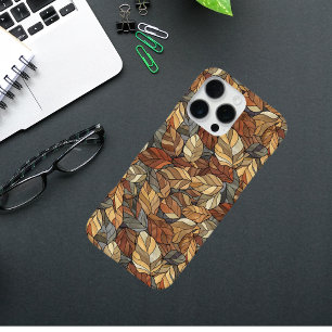 Elegante Glazen in lood herfstbladeren - Rustic Au iPhone 16 Pro Max Hoesje