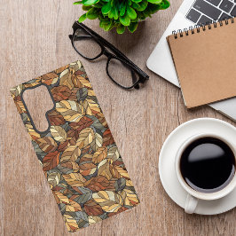 Elegante Glazen in lood herfstbladeren - Rustic Au Samsung Galaxy Hoesje