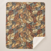 Elegante Glazen in lood herfstbladeren - Rustic Au Sherpa Deken (Voorkant)