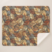 Elegante Glazen in lood herfstbladeren - Rustic Au Sherpa Deken (Voorkant (horizontaal))