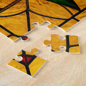 Elegante Glazen in lood witte orchideeën Legpuzzel (Zijkant)