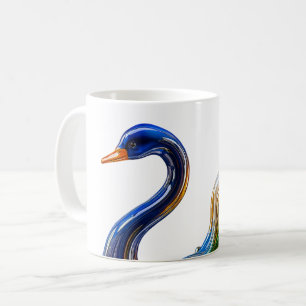 Elegante glazen zwaan koffiemok
