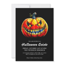 Elegante glimlachende pompoen vurige Halloween-soi