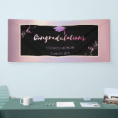 Elegante glinsterende afstudeerhoed spandoek (Beurs)