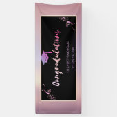 Elegante glinsterende afstudeerhoed spandoek (Verticaal)