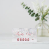Elegante glinsterende Bokeh Cupcakes  Loyalty Card (Staand voorkant)