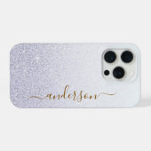 Elegante glinsterende gegraveerde naam iPhone hoesje (Achterkant horizontaal)