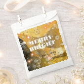 Elegante glinsterende gouden bokeh licht Kerstmis Bedankzakje (Geknipt)