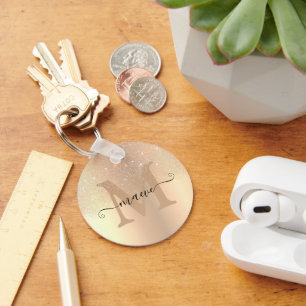 Elegante Glinsterende Gouden Ombre Glitter Regen M Sleutelhanger