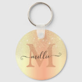 Elegante Glinsterende Gouden Ombre Glitter Regen M Sleutelhanger (Voorkant)