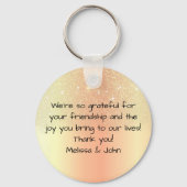 Elegante Glinsterende Gouden Ombre Glitter Regen M Sleutelhanger (Achterkant)