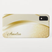 Elegante glinsterende monogram naam Case-Mate iPhone case (Achterkant (horizontaal))