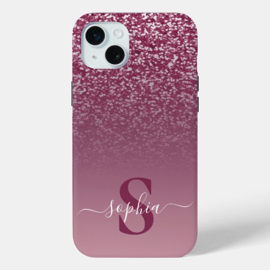 Elegante glinsterende monogram naam Case-Mate iPhone case (Achterkant)