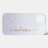 Elegante glinsterende monogram naam Case-Mate iPhone case (Achterkant (horizontaal))